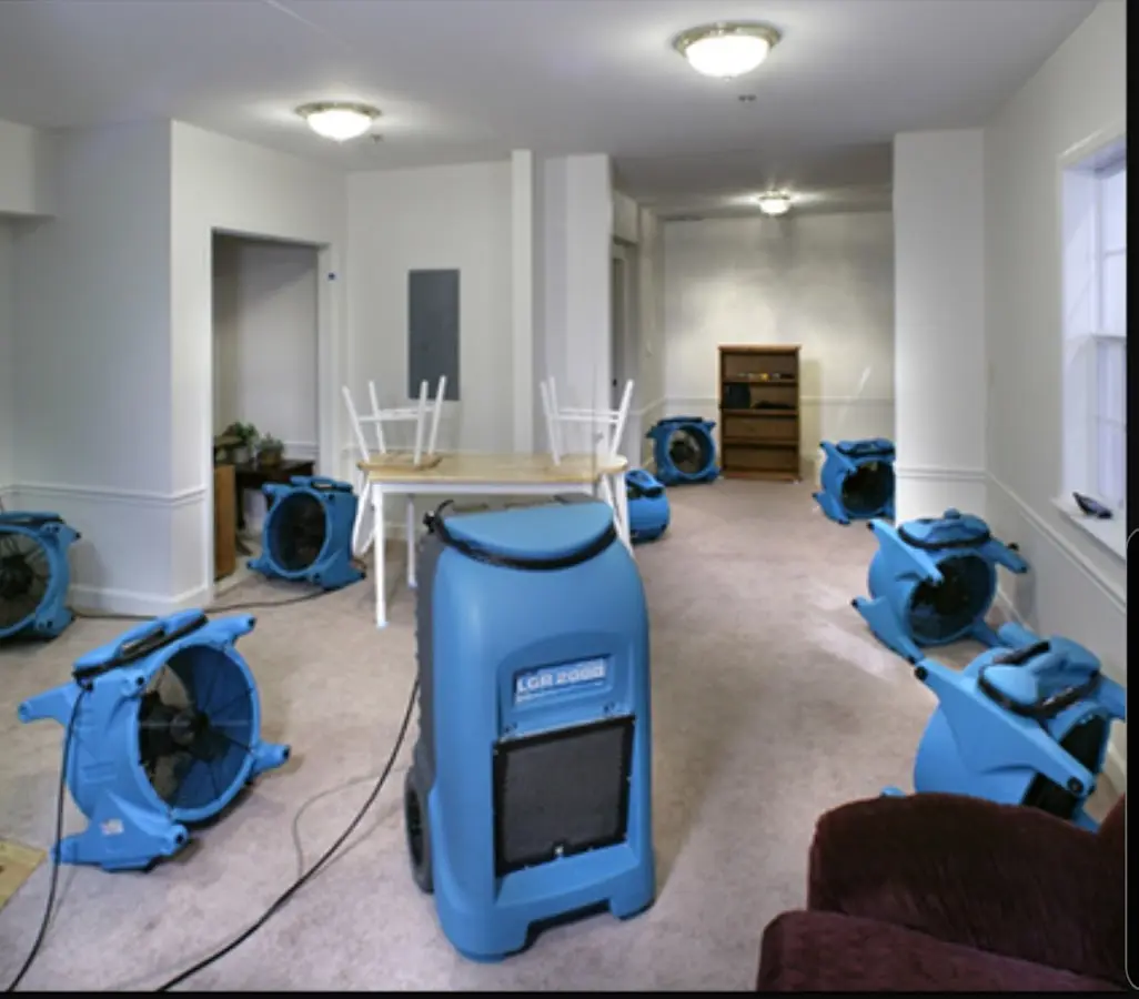Air movers and dehumidifier setup for Water Extraction & Removal in Upper Hanover