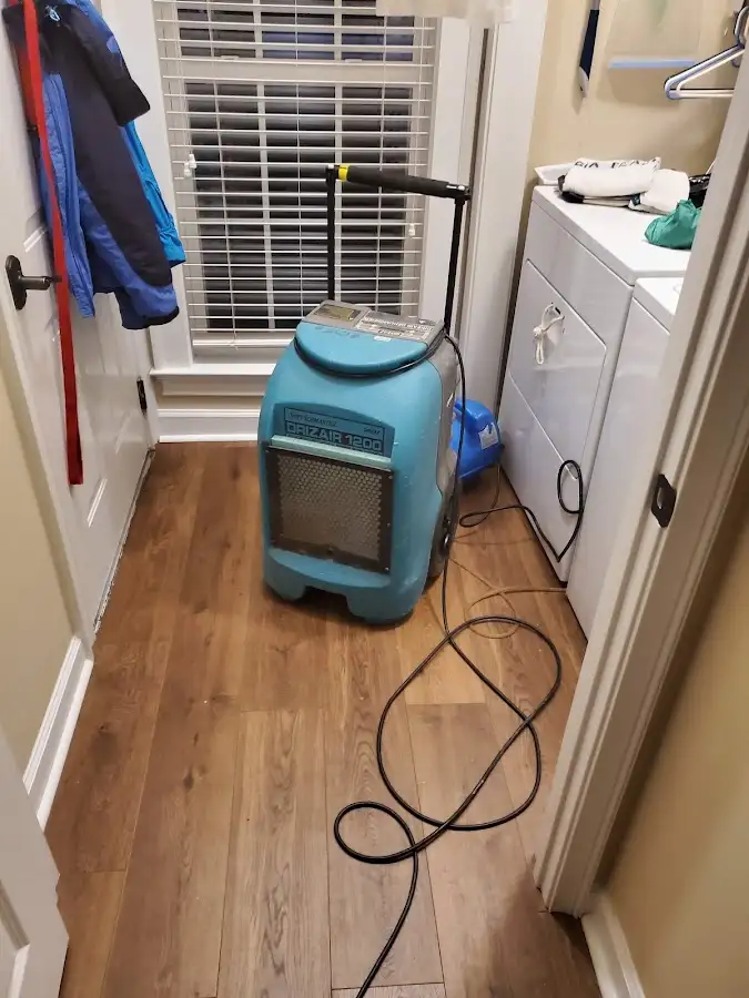 Commercial dehumidifier deployed for Flood Damage Cleanup in Upper Hanover